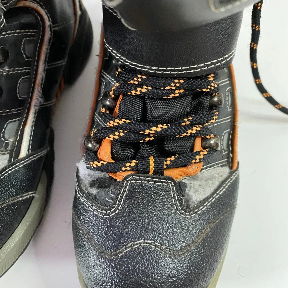 Lake & Trail Snow Boots Kids‎ Size 4 Black Orange Fair Condition Insulated 830